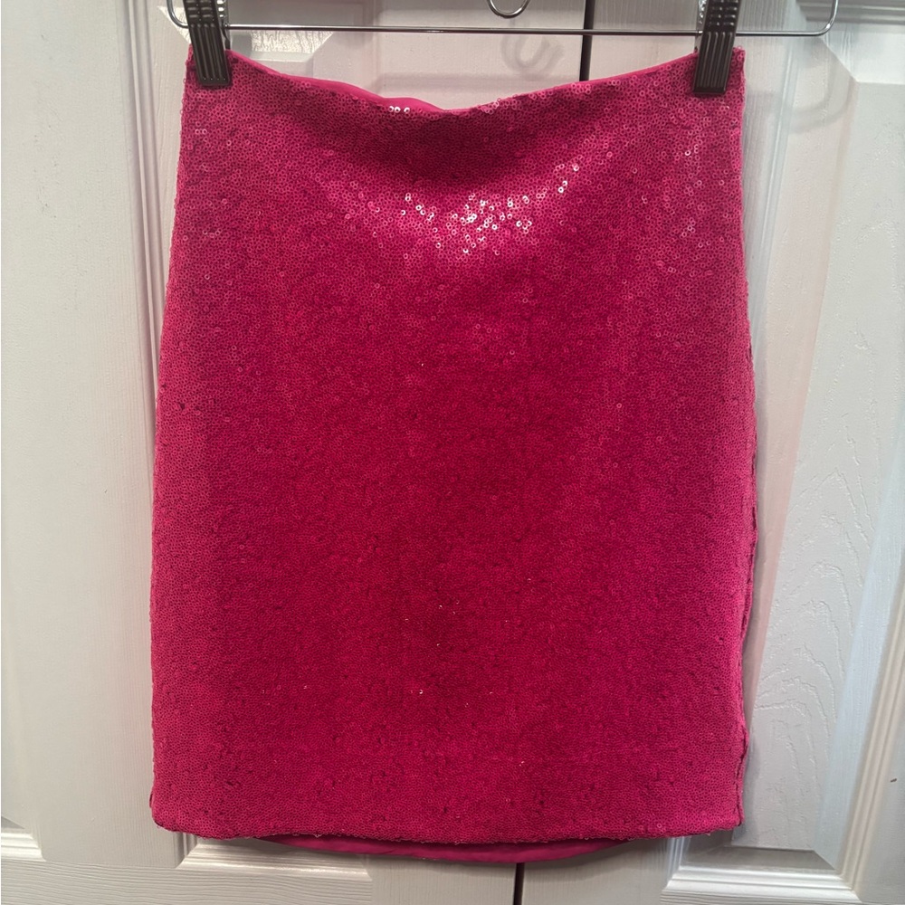 Commando Hot Pink Sequin Mini Skirt Medium